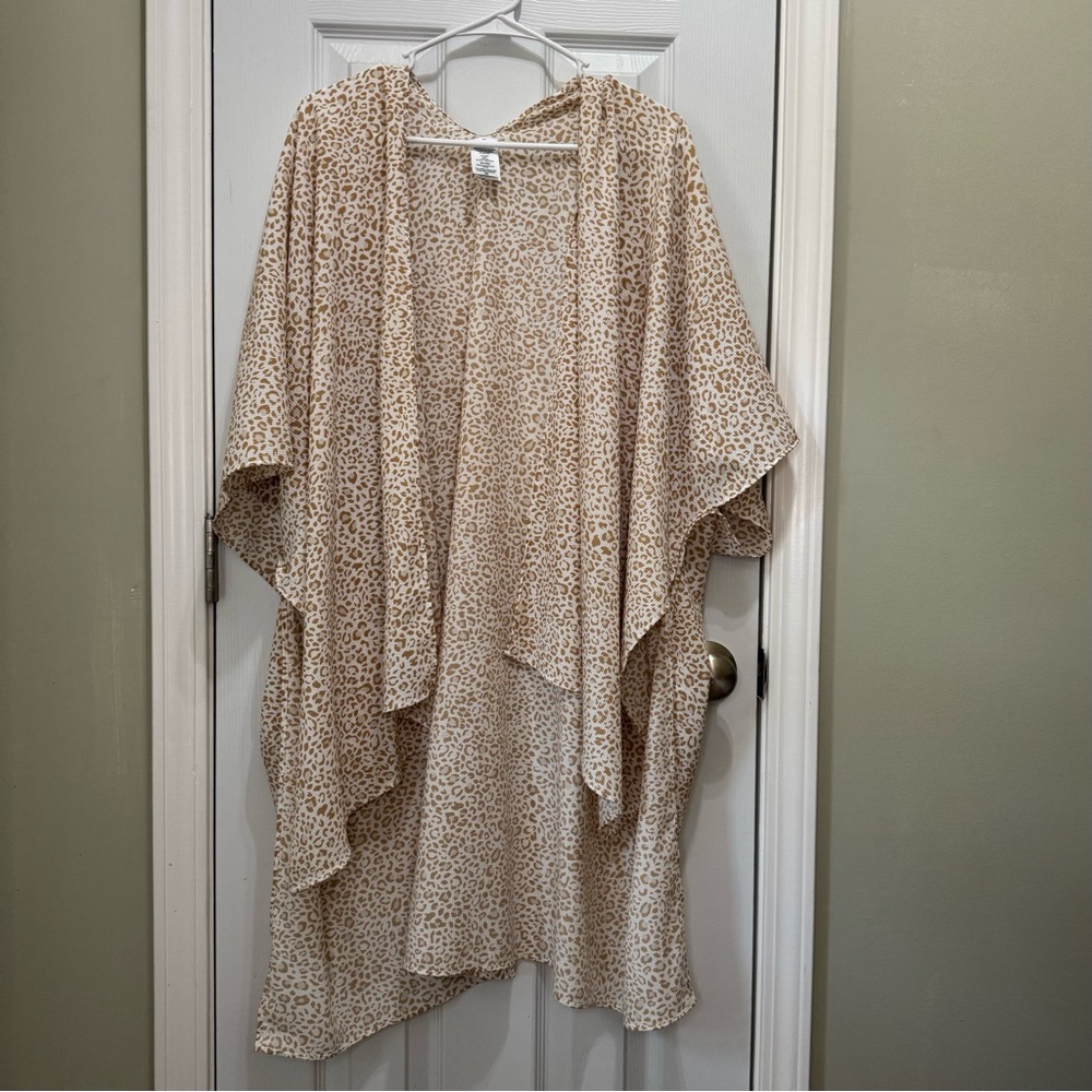 Leopard Print Kimono Coverup